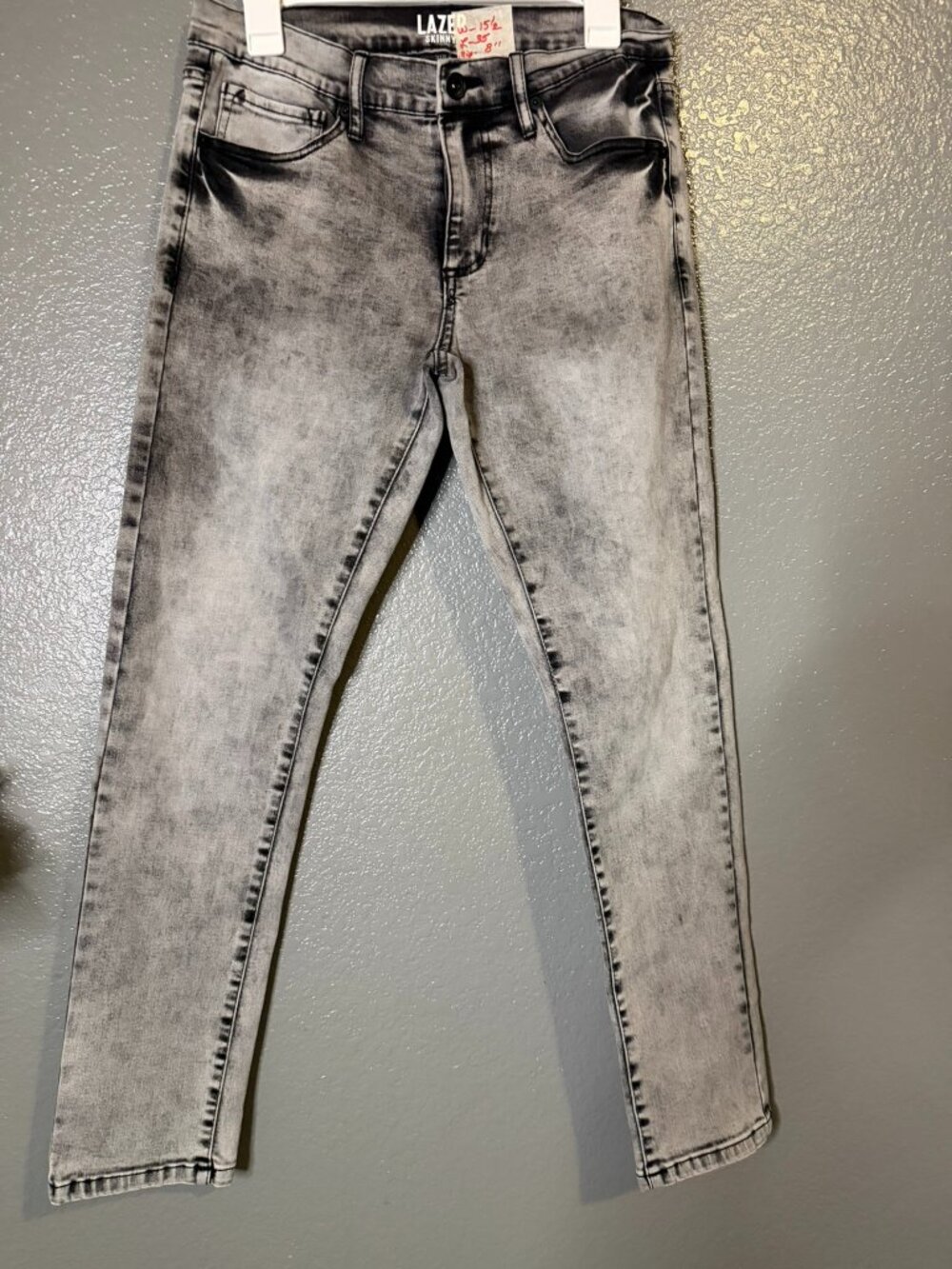 LAZER Skinny Gray Acid Wash Jeans Size 9 Y2K Stretch Denim